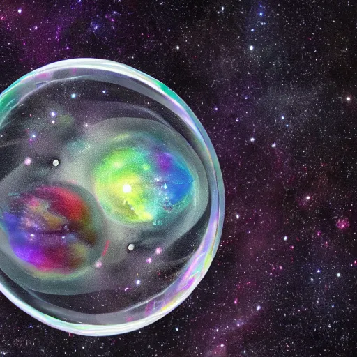 Prompt: a bubble with the entire universe inside of it