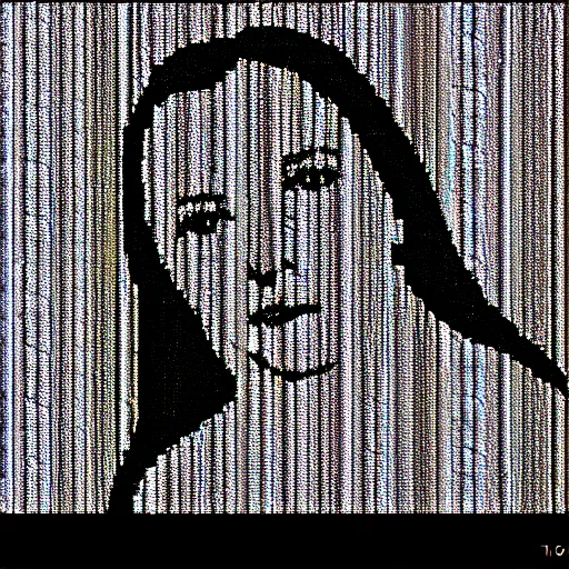 Image similar to vhs static overlay of marian apparition, vhs, 1 9 9 0, highly realistic, highly detailed, vhs noise static, black and white, vhs glitch