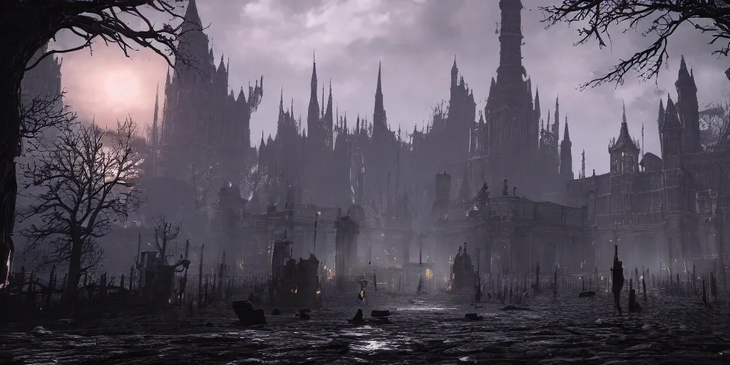 A stunning screenshot of a unique area in Bloodborne | Stable Diffusion