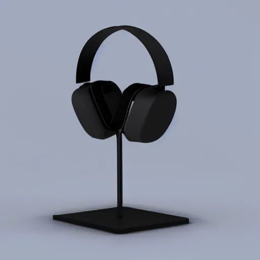 Image similar to headphone stand, futuristic, techno, cyberpunk, product design, 3 d render, 3 d concept, isometric design, fun, swag, cute