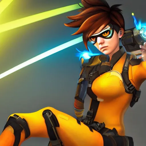 Tracer from Overwatch as a fortnite skin,, Stable Diffusion