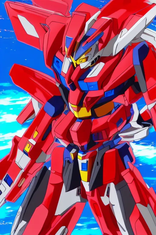 Prompt: Nakamura Aya and her red gundam, hyper detailed anime opening screenshot, 4k