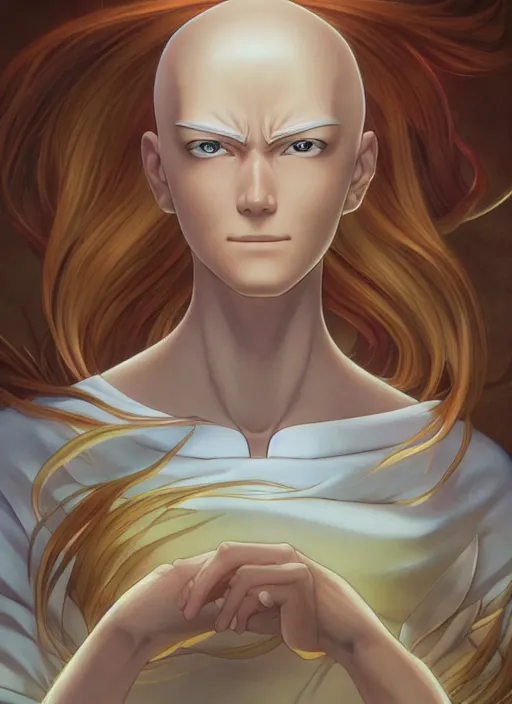 Image similar to saitama, natural lighting, path traced, highly detailed, high quality, digital painting, by don bluth and ross tran and studio ghibli and alphonse mucha, artgerm