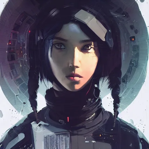 Image similar to very cool girl black hair woman, streetwear, techwear, cyberpunk style outfit, full body, detailed portrait, intricate complexity, by greg rutkowski, james gilleard, atey ghailan, artgerm, ross tran, conrad roset, takato yomamoto, ilya kuvshinov. 4 k, beautiful, cinematic dramatic atmosphere