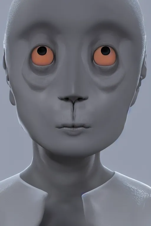 Prompt: humanoid creature with gray jelly body smooth face no eyes no nose no mouth asexual, cyberpunk, realistic, high definition, many details, symmetrical face, realistic eyes, unreal engine art 5