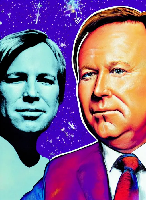 Image similar to alex jones by lisa frank and Zbigniew Brzezinski