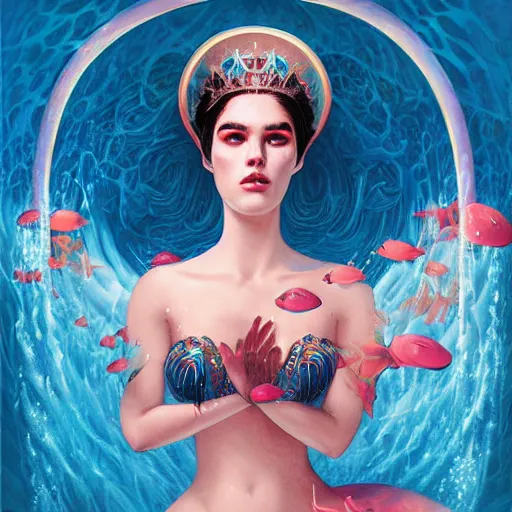 Image similar to underwater queen portrait, Pixar style, by Tristan Eaton Stanley Artgerm and Tom Bagshaw.