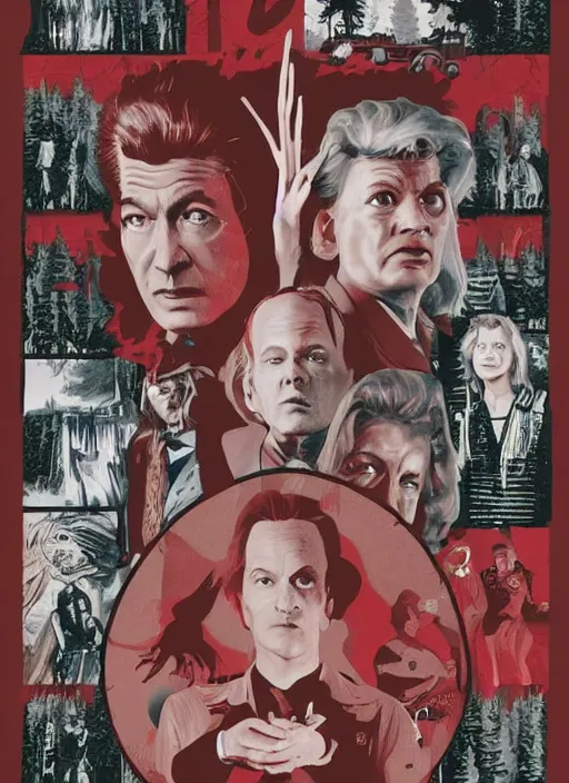 Image similar to twin peaks movie poster art by richard newton