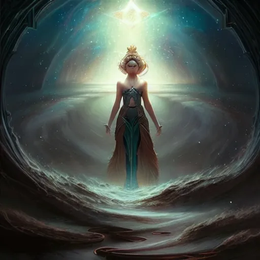 Prompt: star goddess, fine art, awesome fantasy book cover on pinterest, award winning, dark fantasy landscape, fantasy magic, intricate, elegant, sharp focus, cinematic lighting, highly detailed, digital painting, concept art, art by wlop and artgerm and greg rutkowski, masterpiece, trending on artstation, 8 k