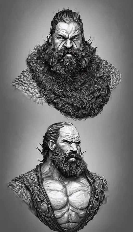 Image similar to the vlacksmith, very strong, muscular, big hammer, anvil, beard, cheeky, fame of thrones, fibonacci, sweat drops, intricate fashion clothing, insane, intricate, highly detailed, surrealistic, digital painting, artstation, concept art, smooth, sharp focus, illustration, Unreal Engine 5, 8K, art by artgerm and greg rutkowski and alphonse mucha