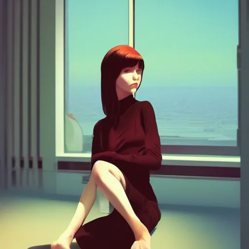 Image similar to photo of young woman by ilya kuvshinov