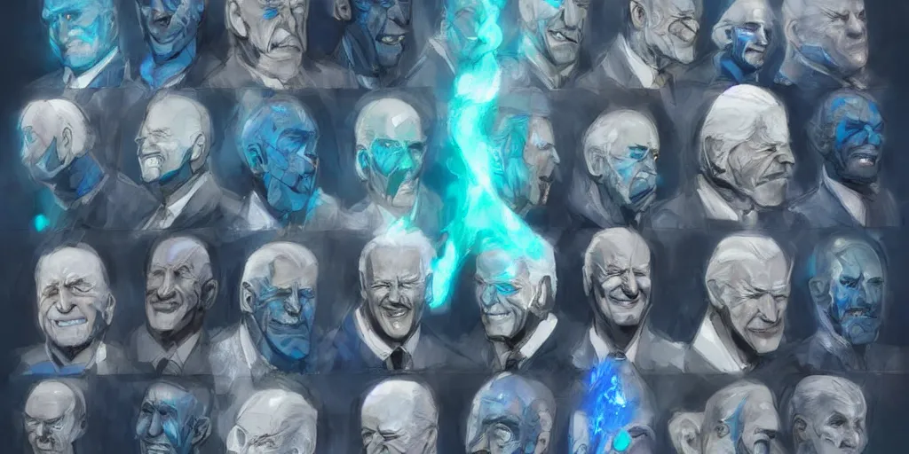 Image similar to biden elemental art artstation, perfect faces