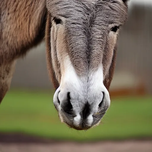 Prompt: realistic photo of a donkey