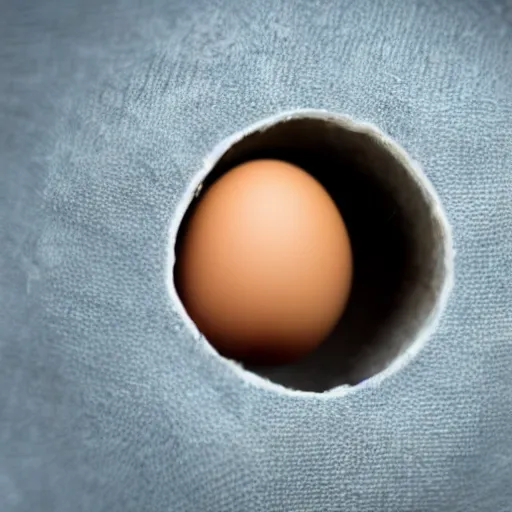 Prompt: egg cracking open with a baby dachshund inside, macrophotography,