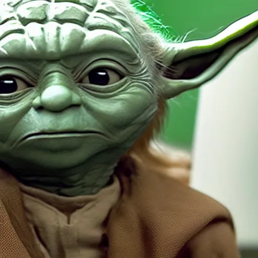 Prompt: A still of Yoda eating at KFC, 4k, photograph, ultra realistic, highly detailed, professional lighting