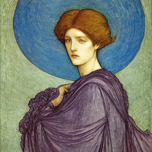 Prompt: a portrait of a female android by edward burne - jones