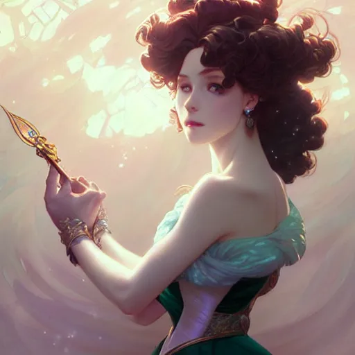 Image similar to Sailor Neptune, fantasy, intricate, elegant, highly detailed, digital painting, artstation, concept art, matte, sharp focus, illustration, art by Artgerm and Greg Rutkowski and Alphonse Mucha