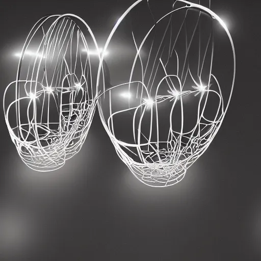 Image similar to chrome hoops lit by police lights, octane, houdini, hyper detailed, cgi