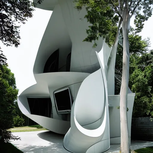 Image similar to house designed by zaha hadid