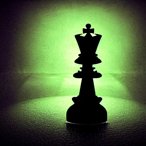 Image similar to underwater tintype photo of a queen chess piece made of led lights, Puddles, Isometric 3D Fantasy, smooth 3D Illustration, Cinematic Matte Painting, soft render, volumetric lighting , worm eye view,