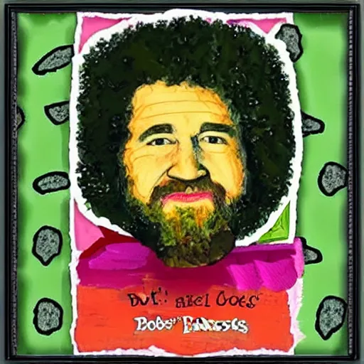 Prompt: a portrait of bob - ross!!!!!! or an avocado