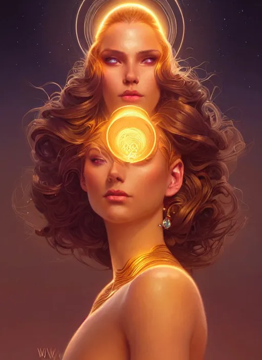 Prompt: a beautiful cinematic female sand goddess, glow golden tatto, galatic shamen with Quantum energy fantasy, fantasy magic, undercut hairstyle, dark light night, intricate, elegant, sharp focus, illustration, highly detailed, digital painting, concept art, matte, art by WLOP and Artgerm and Greg Rutkowski and Alphonse Mucha, masterpiece