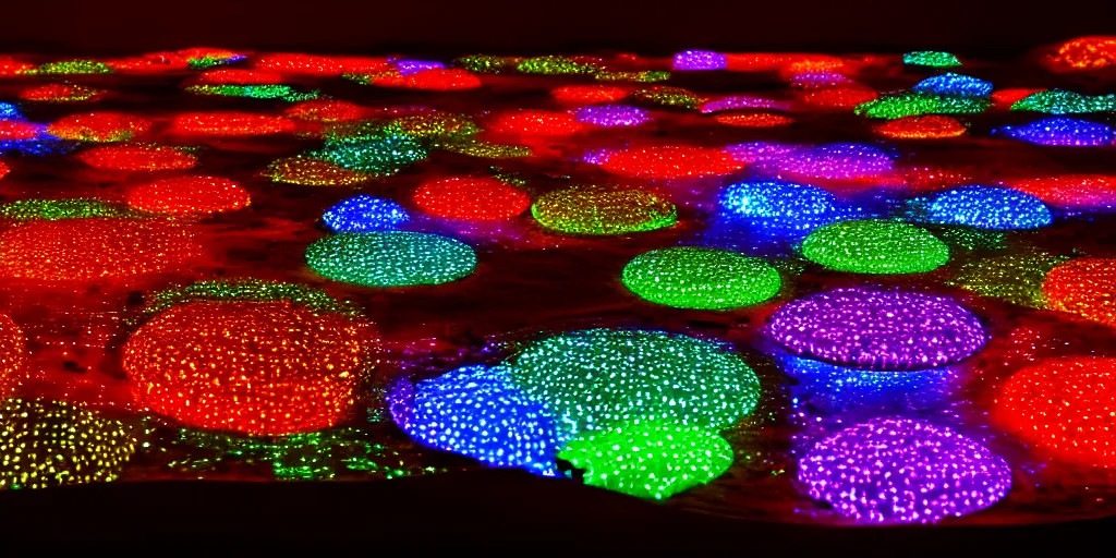 Image similar to 9-track machines made of digital grids and glowing stones with embedded LEDs. amber glowing screens.