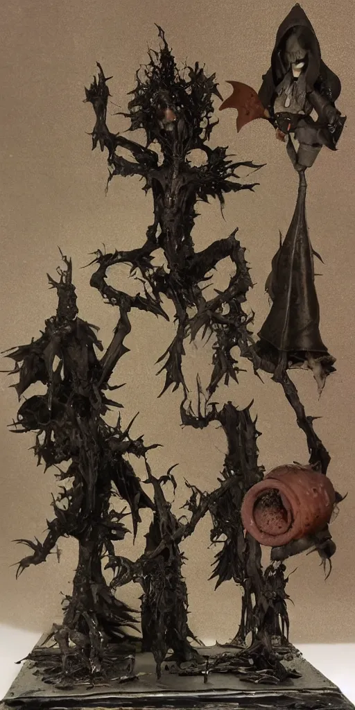 Prompt: bootleg figure of hedorah diorama, cursed photography, middle shot