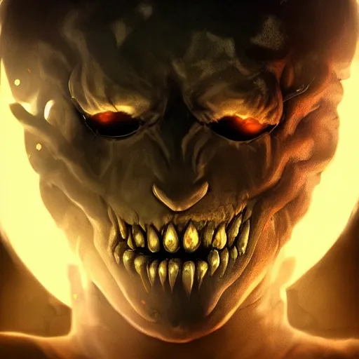 Image similar to photorealistic dark fantasy concept art of nightmare sans with his eye glowing, dynamic lighting, stunning visuals, ray tracing, beautiful scenery, cinematic, full body portrait, ultra detailed, hyper detail, stunning detail