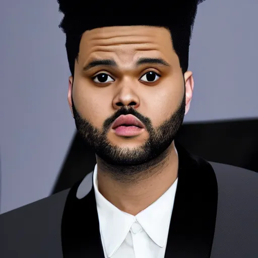 Prompt: an origami the weeknd