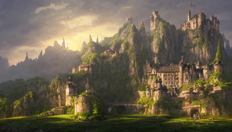 A highly detailed matte painting of medieval castle | Stable Diffusion ...