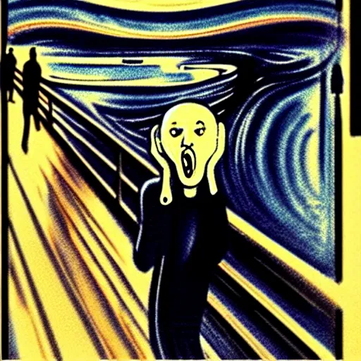 Image similar to the scream no background 3 d render, cartoon, 3. 5 mm, 2 d, realistic