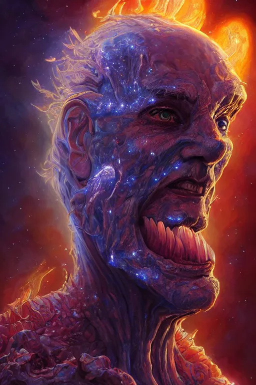 Prompt: beautiful oil painting with high detail of a wise Space ent made of stars and plasma, hybrid from dungeons and dragons and art direction by James Cameron ;by artgerm; wayne reynolds art station; cinematic quality character render; low angle; ultra high quality model; production quality cinema model; flaming aesthetic