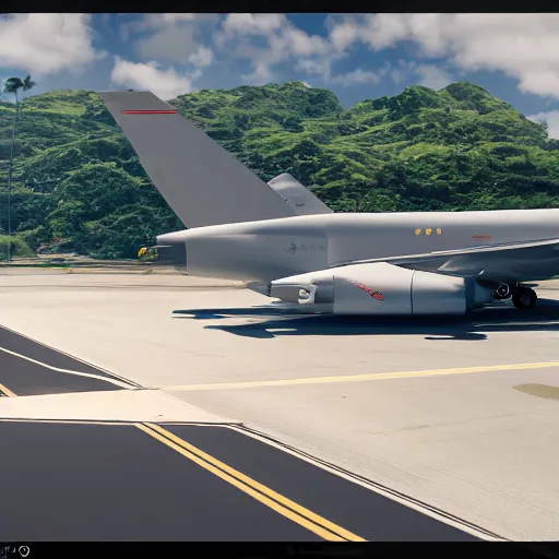 Image similar to porsche gt 3 dropping from a cargo plane in hawaii city, cinematic, 8 k, unreal engine 5