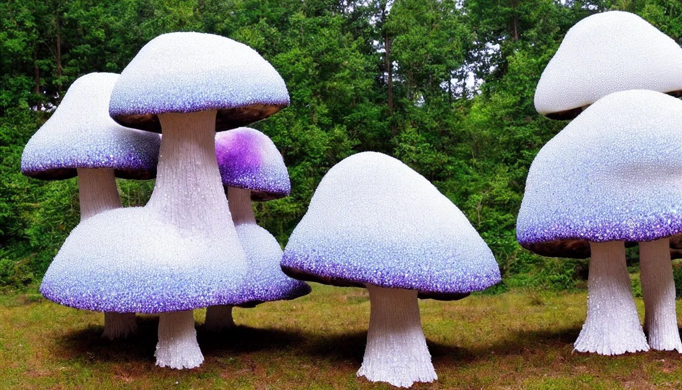 Image similar to giant mushroom made out of crystals