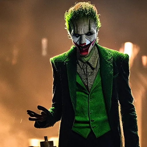 Image similar to film still of Groot as the Joker in the new Joker film