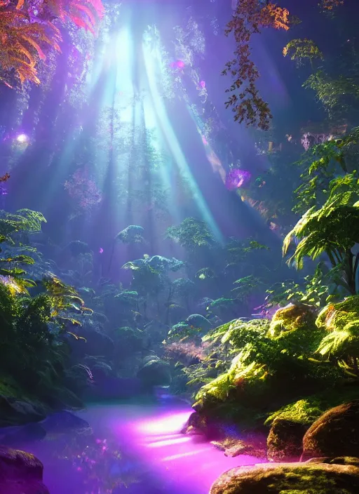 Prompt: beauteous sumptuous, with incredible iridescent pearlescent voluminous fluorescent neon indirect soft glow cinematic lighting, crystalline masterpiece incrustations, hyperdetailed features, movie still, intricate, octane render, cinematic forest lighting, unreal engine, crepuscular rays, god rays