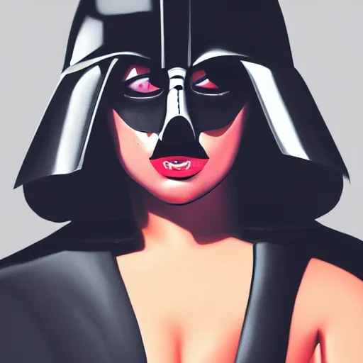 Image similar to portrait of Gaga-Vader hybrid, trending on artstation