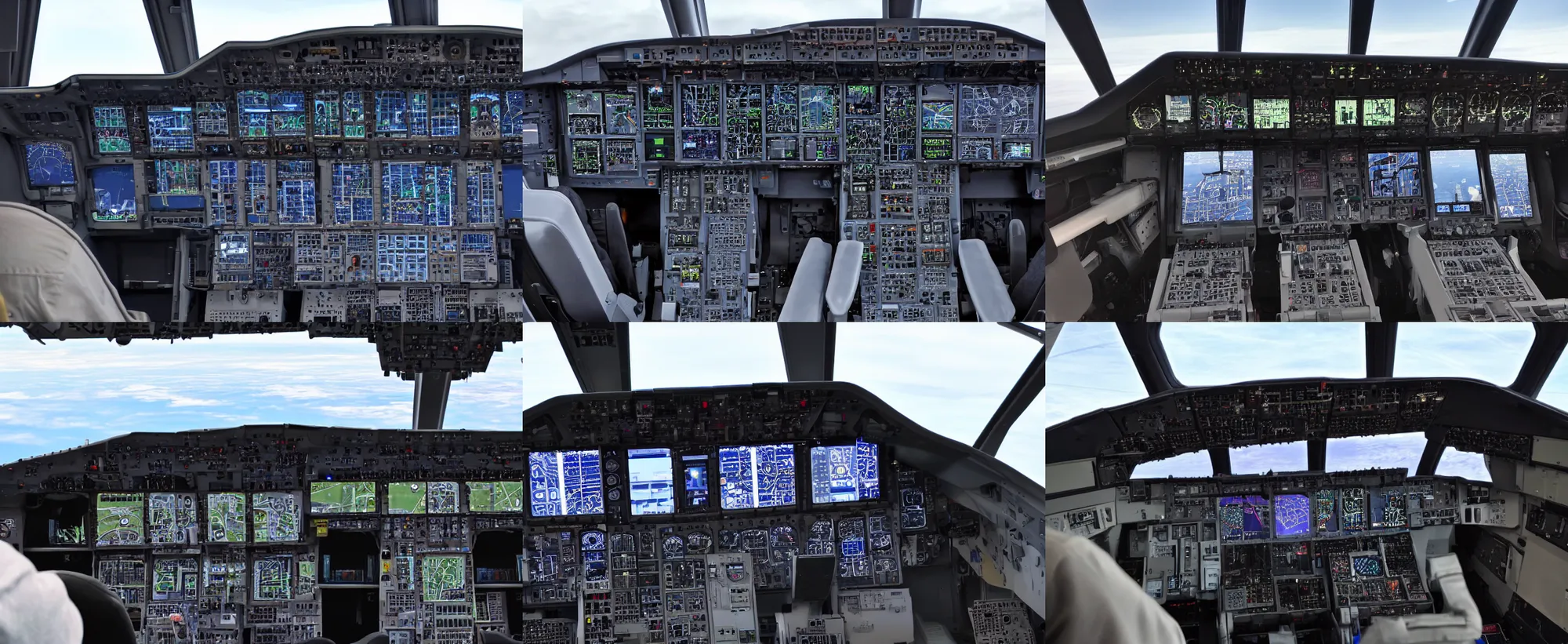 Prompt: Airbus A320 cockpit