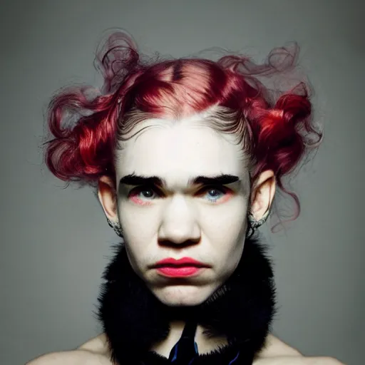 Prompt: a portrait of Grimes by Martin Schoeller, photorealistic, global lighting