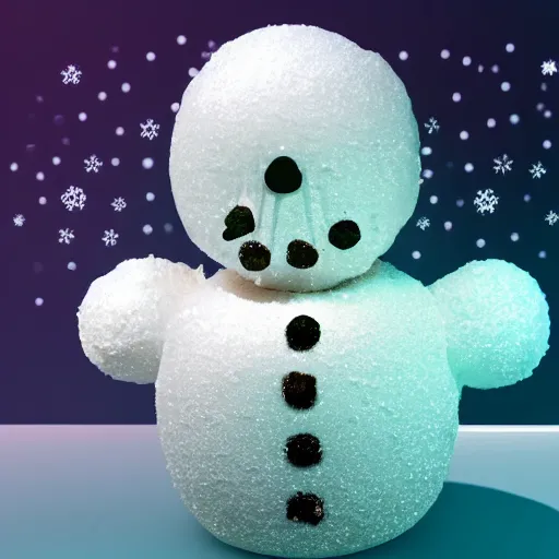 Image similar to A Snowman melting and becoming a cyber warrior