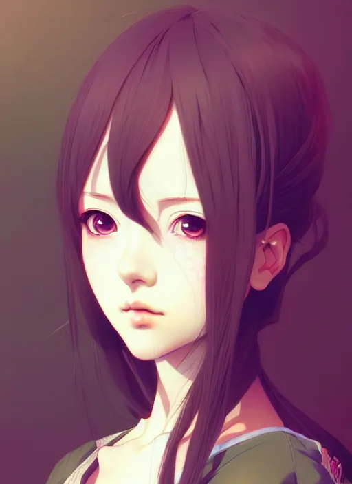 Image similar to portrait of beautiful young anime girl, cute-fine-face, pretty face, realistic shaded Perfect face, fine details. Anime, cyberpunk, highly detailed, artstation, illustration, art by Ilya Kuvshinov and Gustav Klimt and final fantasy