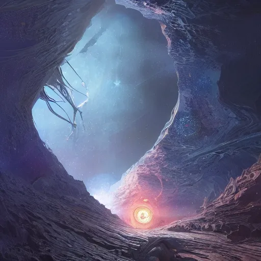 Image similar to outer space, cosmic, magic, spells, sparks, by Stephan Martiniere, Gustave Doré and Alexander Fedosav, Hyper detailed digital matte painting, concept art, hyperrealism, Cinema 4D, 8k resolution, 64 megapixels, coherent, CGSociety, ZBrush Central, behance HD, hypermaximalist, a masterpiece, 4K