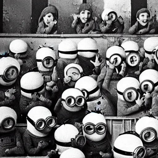 Prompt: Minions on world war two