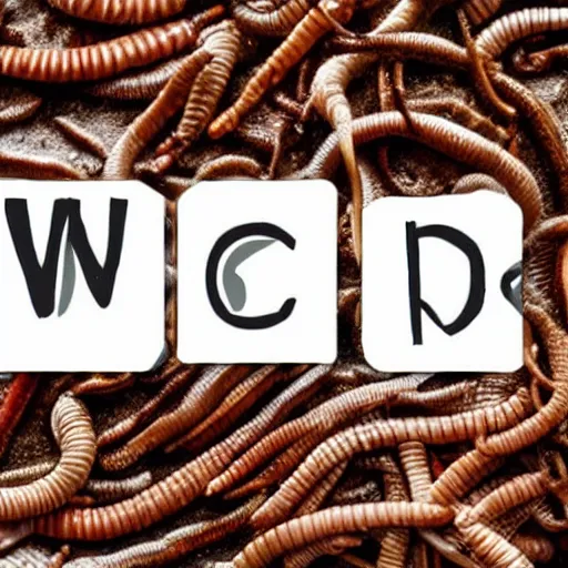 Image similar to the word worms spelled with earthworms