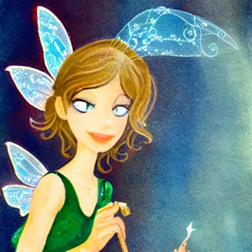 Prompt: fairy finds a cigarette