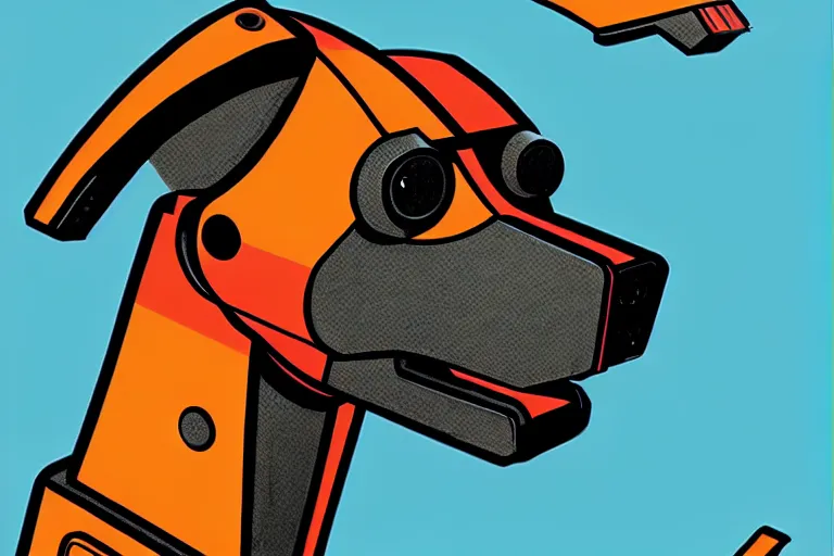 Image similar to a ( ( ( ( ( ( ( robot dog ) ) ) ) ) ) ) illustration by aaron miller!!!!!