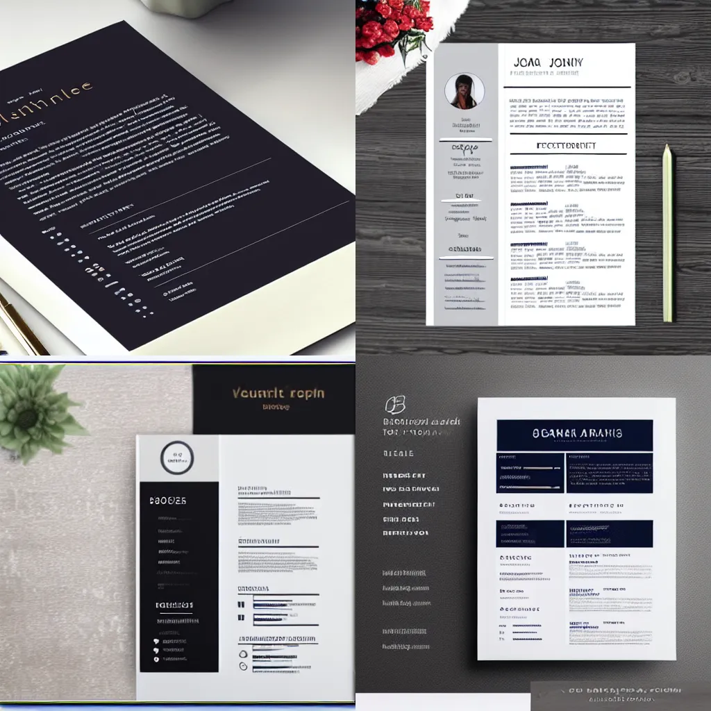 Prompt: a beautiful CV word template