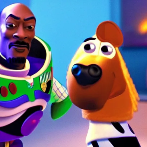 Prompt: snoop dogg in pixar's toy story