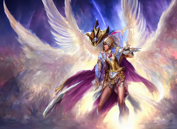 Prompt: champion splashart of the angel of love